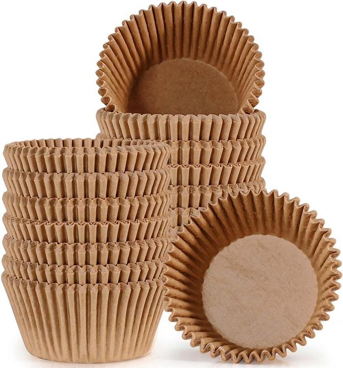 Caperci Cupcake Muffin Liners - 300 Pcs Odorless Greaseproof Baking Cups for Parties & Events | Natural