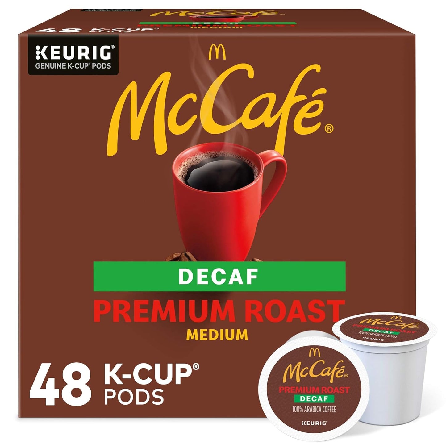 McCafe Premium Roast Decaf Coffee Pods - Medium Roast Keurig K-Cup Pods | 48 Count
