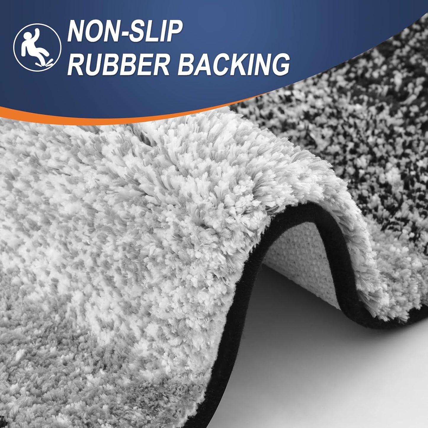 OLANLY Large Bathroom Rugs - Extra Soft Microfiber Mat | Quick-Dry, Machine Washable, Black 50x30