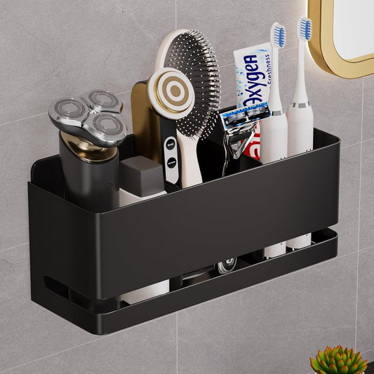 Skiennix Aluminum Electric Toothbrush Holder - Wall Mounted Design | Black, Three Slot Storage