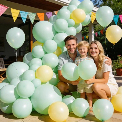 110pcs Pastel Green Balloon 12 Inch, Pastel Green Latex Balloons for Birthday Party Baby Shower Wedding(with 2 Ribbons).
