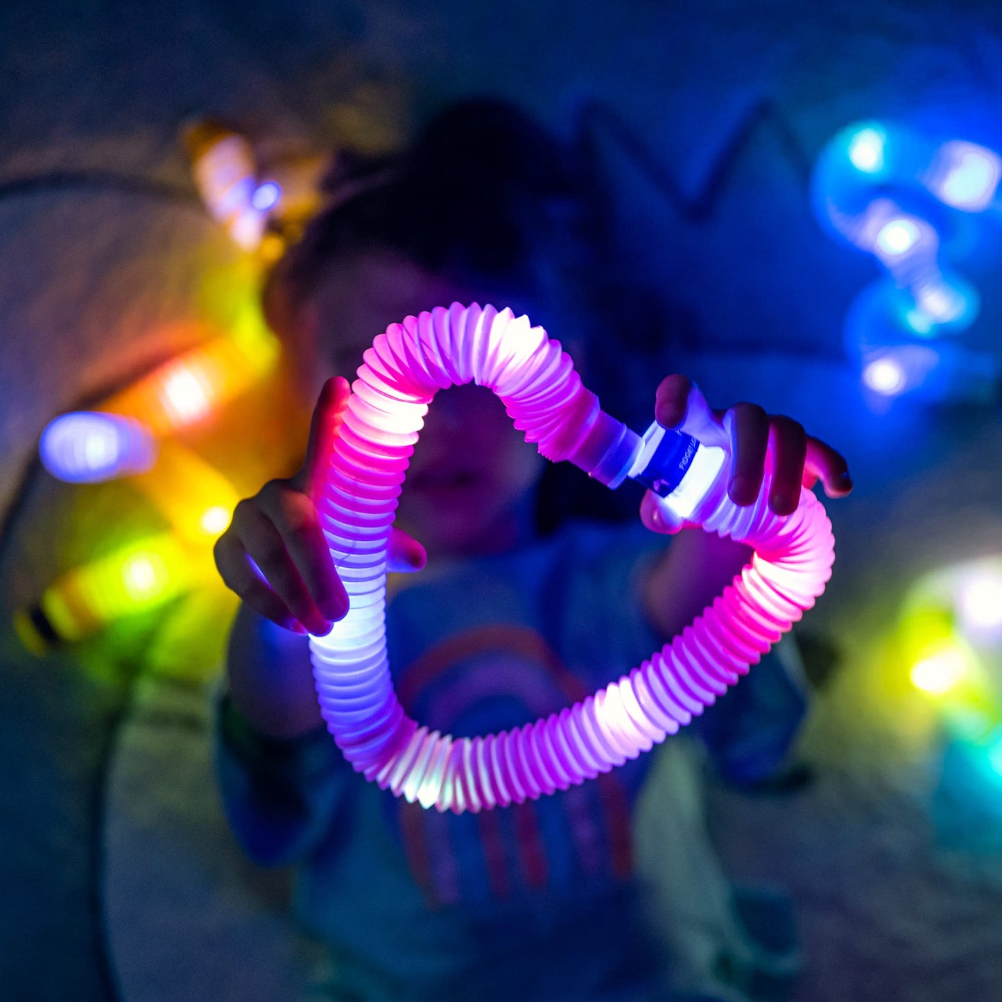 nutty toys Light Up Pop Tubes - Sensory Toys - Glow Sticks for Kids, Fine Motor Skills Toddler Fidget, Top ADHD & Autism Essentials 2026, Unique Gifts Idea, Best Boy & Girl Easter Basket Stuffers