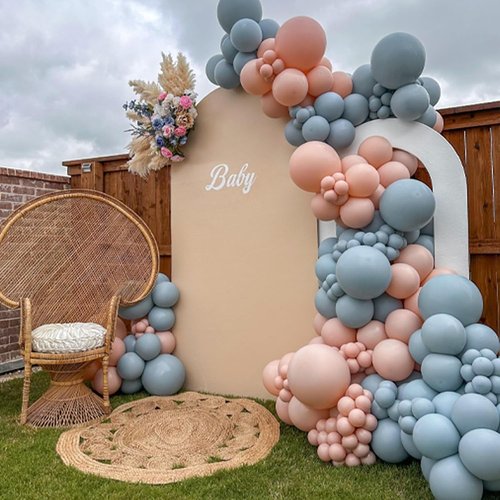Dusty Blue Balloons 12 inch, Slate Blue Balloons 50pcs for Bridal Shower Gender Reveal Baby Shower Birthday Party Decorations