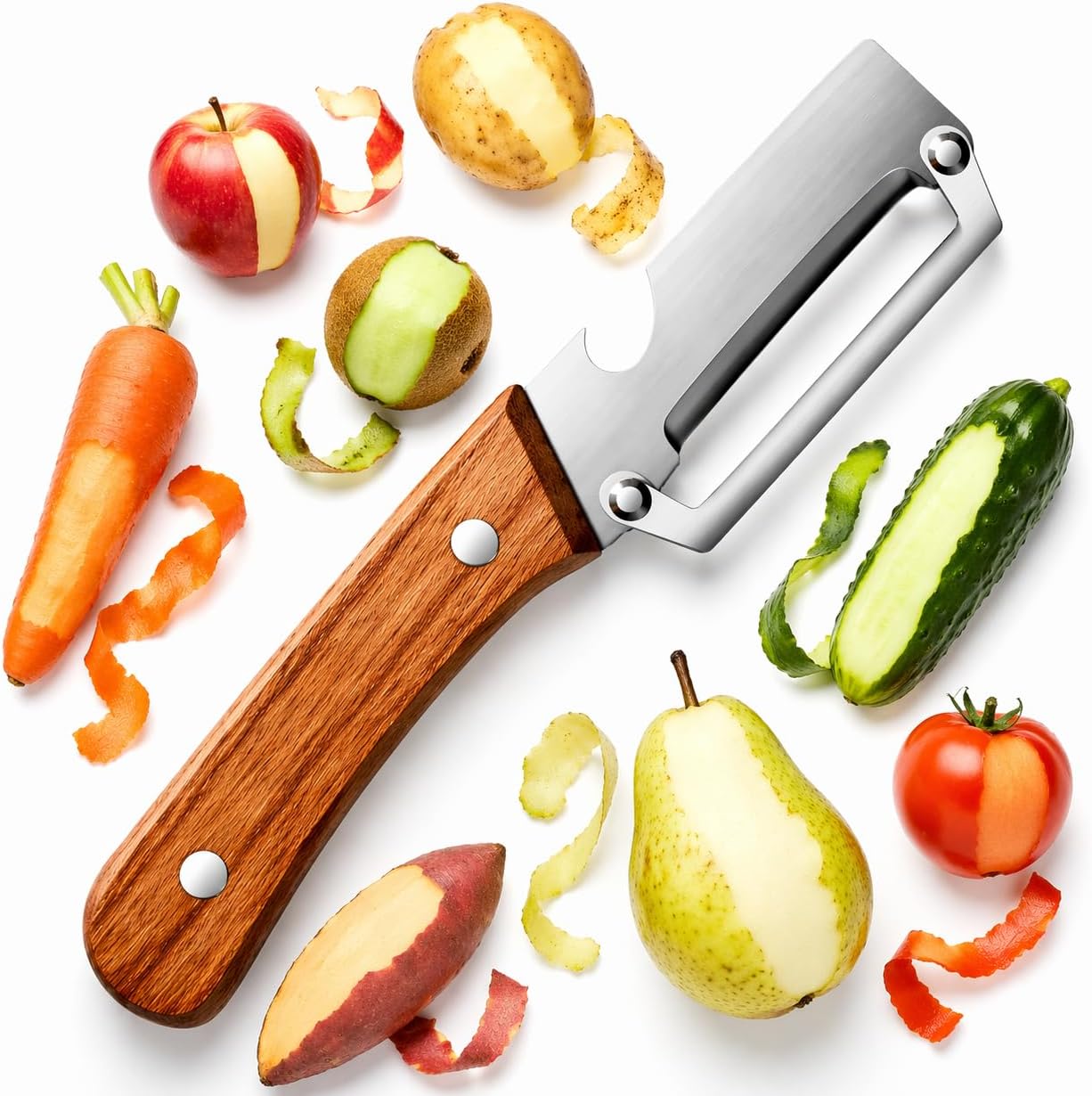 Skiennix Multifunctional Stainless Steel Kitchen Peeler - Durable Non-Slip Handle for Easy Vegetable and Fruit Peeling
