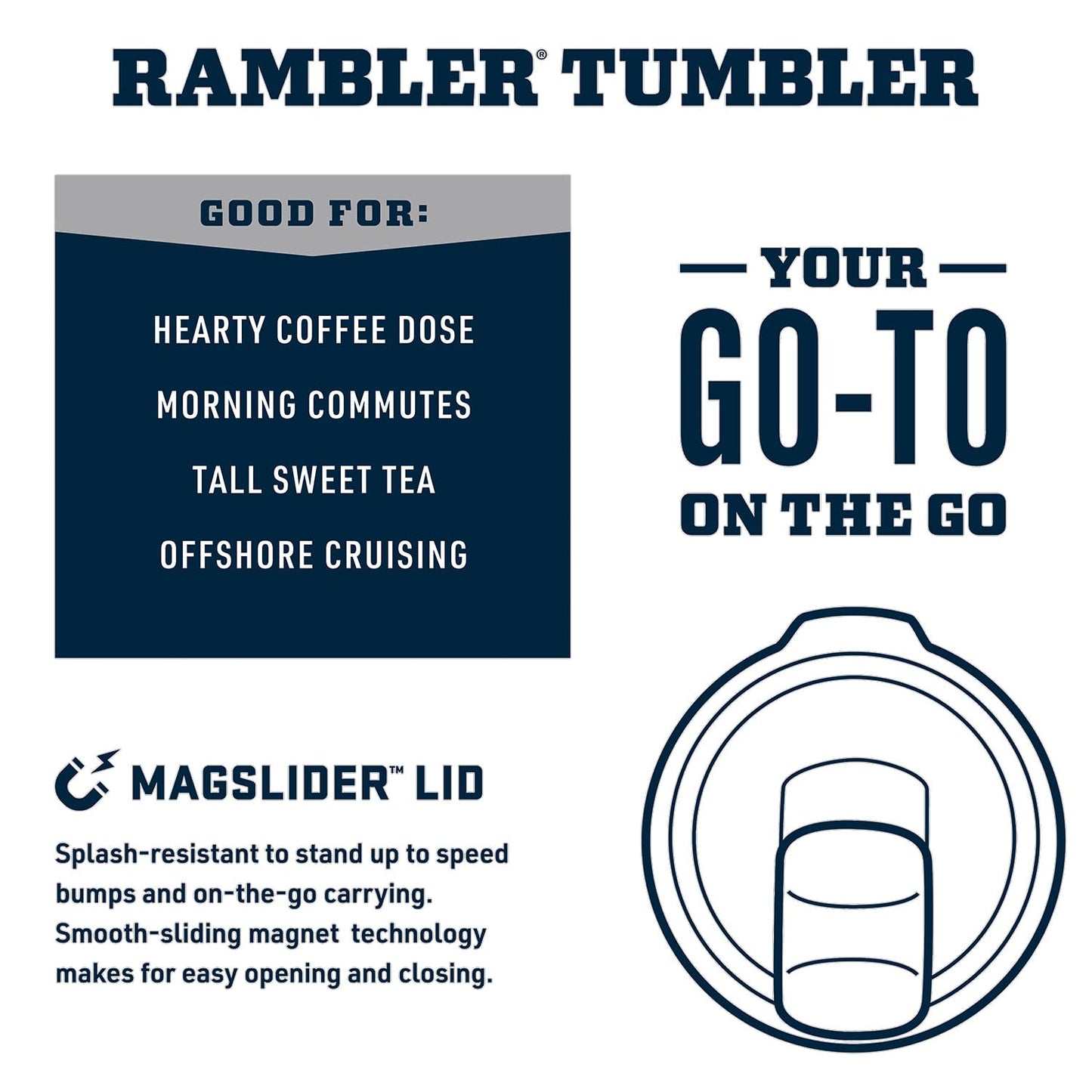 YETI Rambler 20 oz Tumbler, Stainless Steel, Vacuum Insulated with MagSlider Lid, Big Sky Blue
