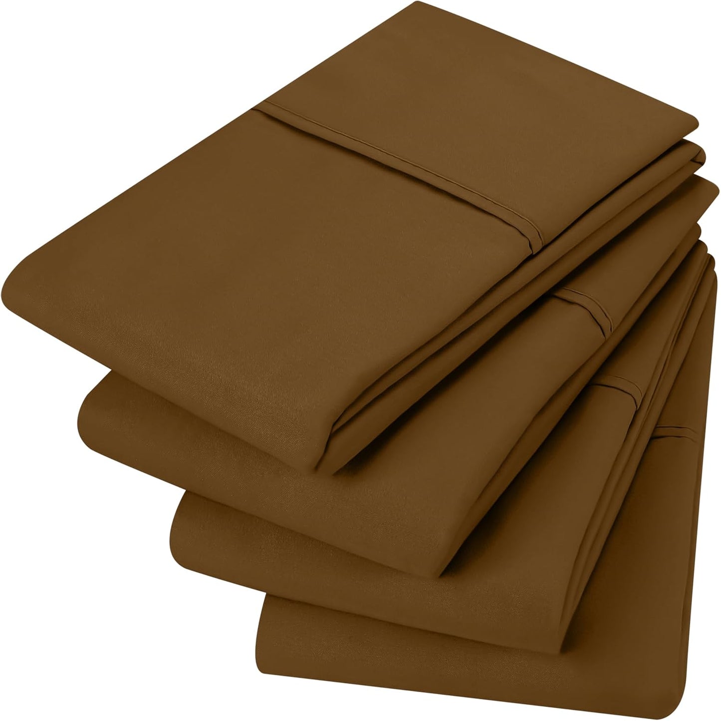 Utopia Bedding King Pillow Cases - 4 Pack Soft Brushed Microfiber - Fade Resistant 20 X 40 Inches | Mocha