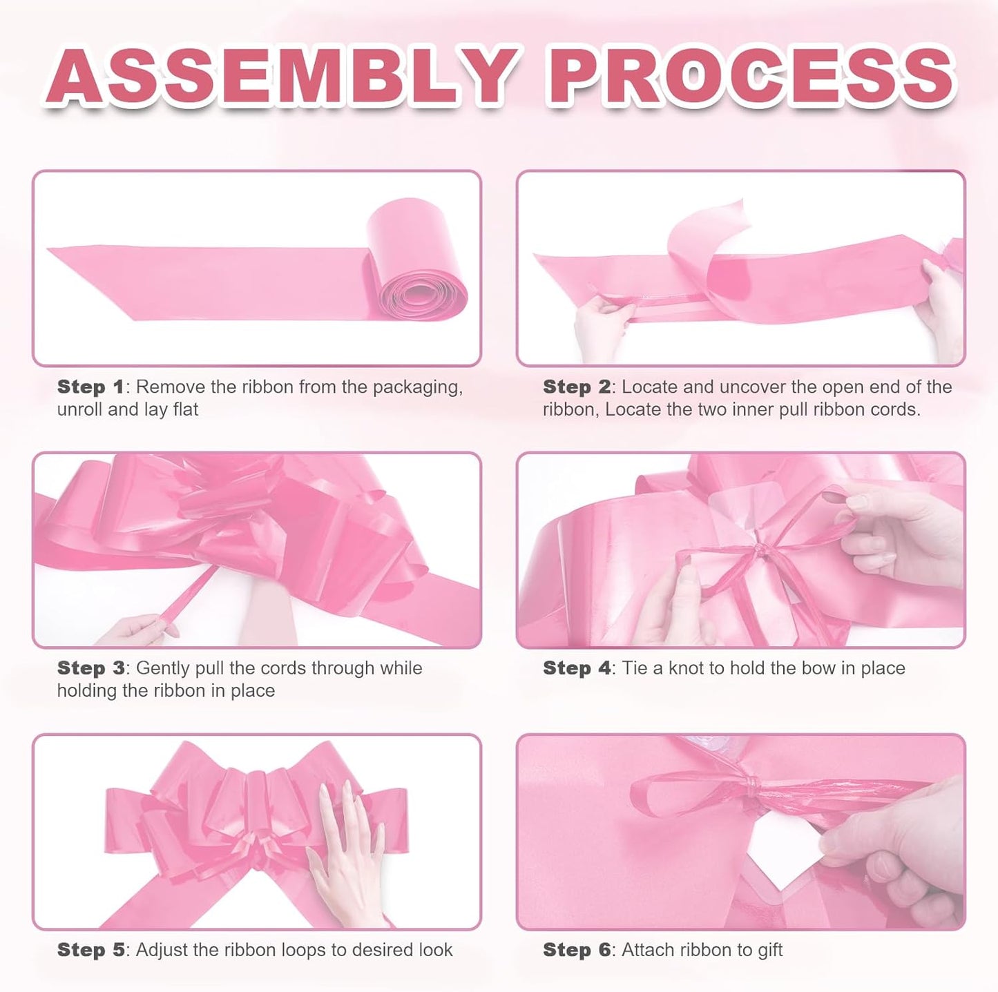Xingshen-GTG Giant Car Bow - 30” Big Pink Pull Bow for Weddings, Birthdays & Christmas Decor
