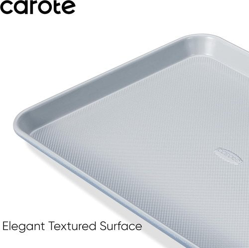 CAROTE 3-Piece Baking Pan Set | Versatile Bakeware Set with 13", 15", & 17" Cookie Sheets in Royal Violet, Blue & Grey