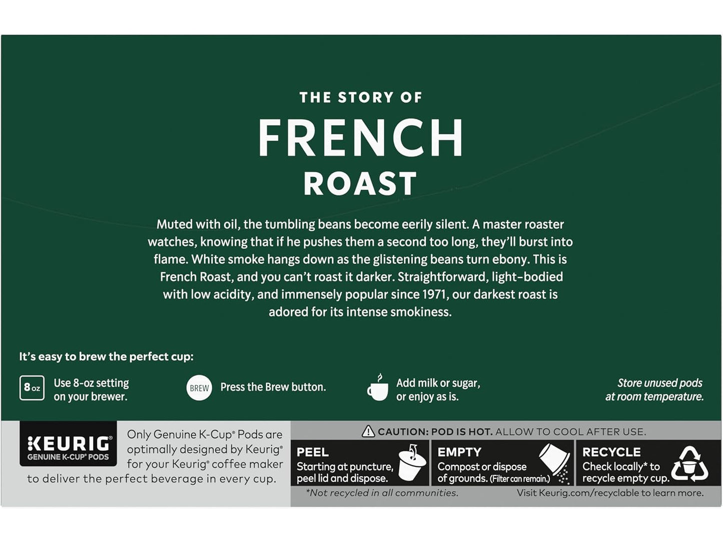 Starbucks Coffee K-Cup Pods - French Roast Dark Roast Coffee | 100% Arabica, 30 Pods Total