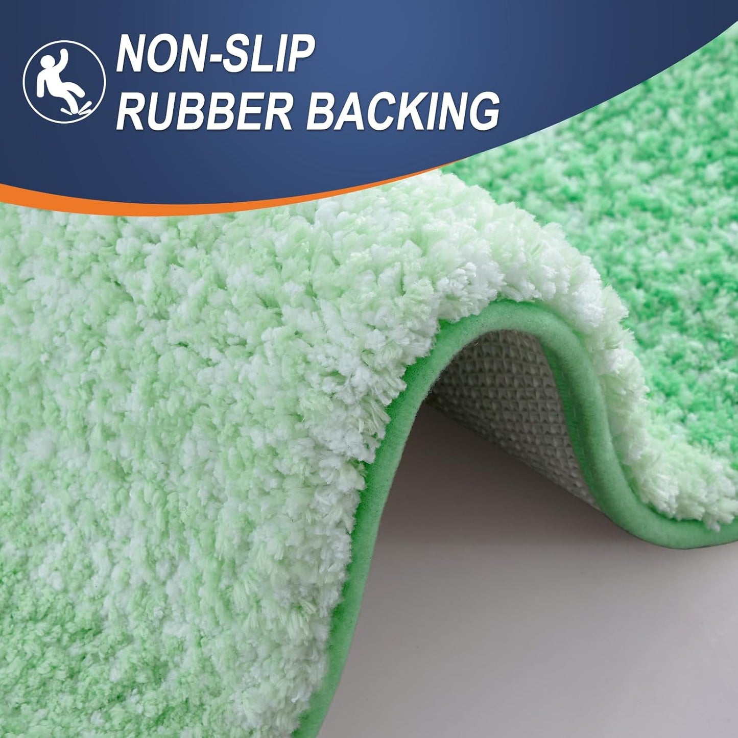 OLANLY Bathroom Runner Rug - Extra Soft Microfiber Mat | Quick-Dry, Washable, 47x17 Inches, Green