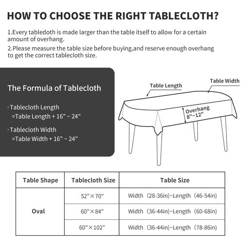 HOMBYS Solid Embroidery Oval Tablecloth with Tassels for Oval Table, 60 x 84 Inch Lace Dust-Proof Table Cover for Kitchen Dinning, Wrinkle Free Anti-Fading Tabletop Decoration