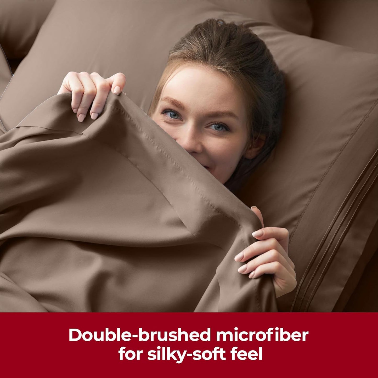 Mellanni Extra Deep Full Sheets - Hotel Luxury, Ultra Soft & Cooling Bedding - Wrinkle & Stain Resistant (Full, Brown)