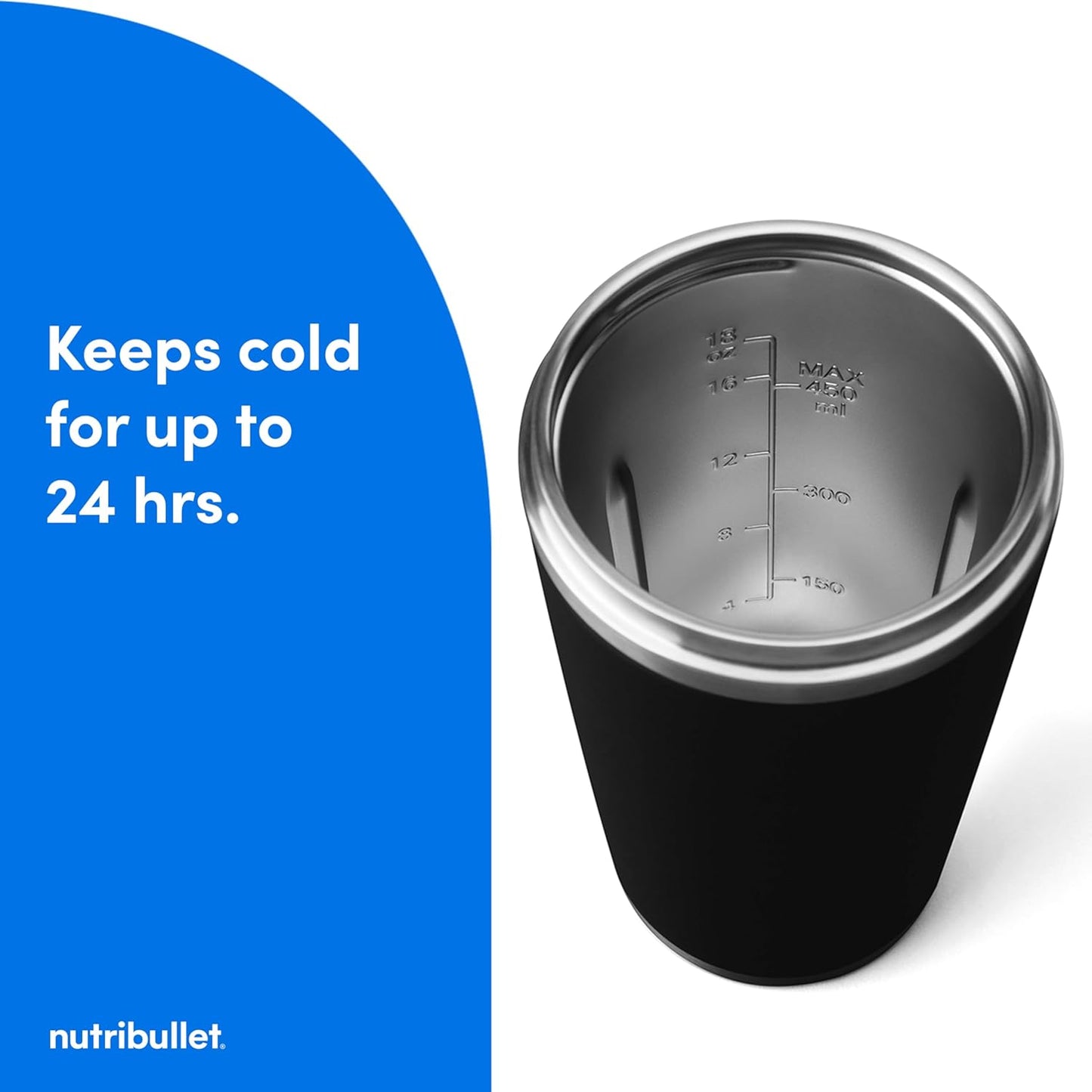Nutribullet Flip Portable Blender - Cordless Design with Insulated Cup | Sleek Black Finish
