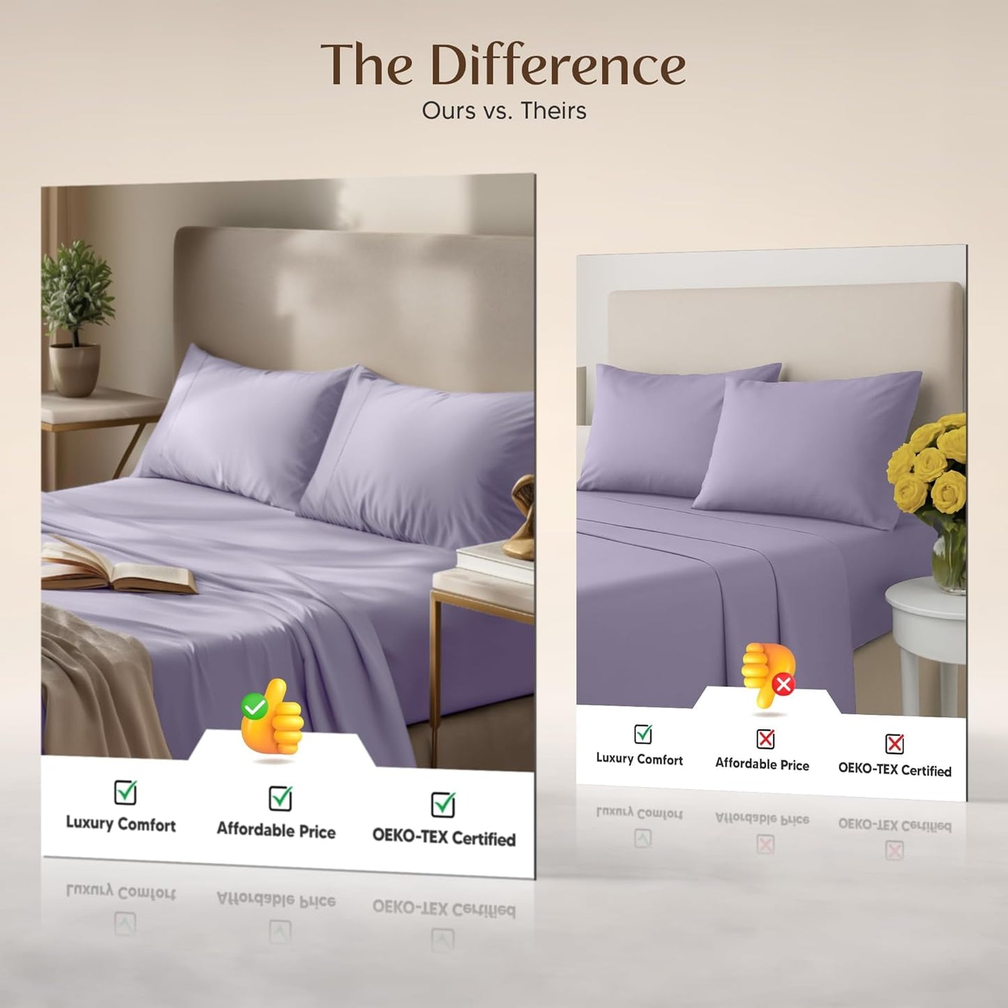 Utopia Bedding Twin Sheet Set - Soft & Breathable Microfiber, 3-Piece Bed Sheets in Lavender