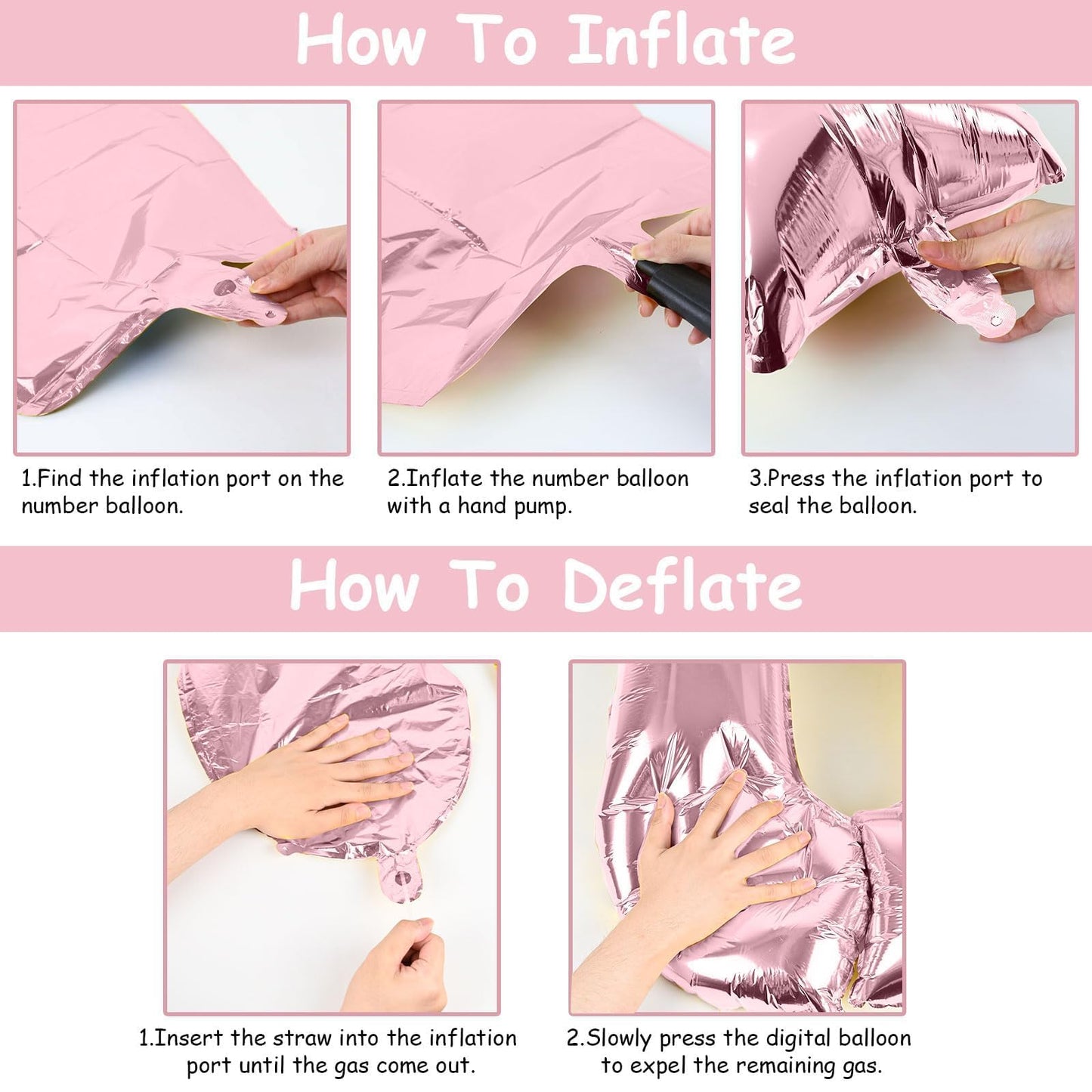 Light Pink Balloon Number 5, 40 Inch Large Self Inflating Foil Number Balloons 0-9, Pastel Pink Digital 5 Helium Balloon for 5th Girls Women Birthday Party Graduation Anniversary Decorations
