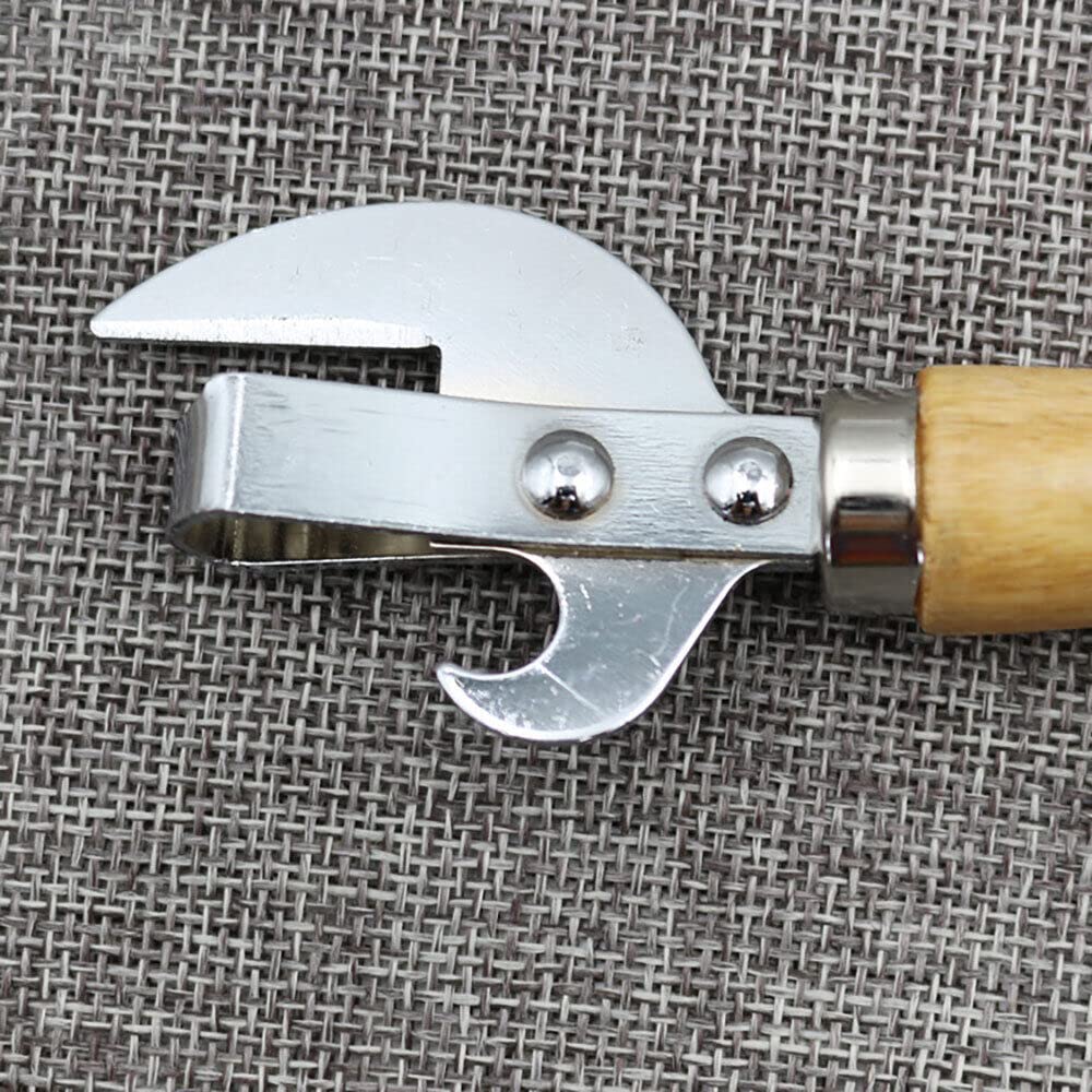 TEAMWILL 2pcs Stainless Steel Traditional Old Fashion Stab Can & Tin Opener and Corkscrew