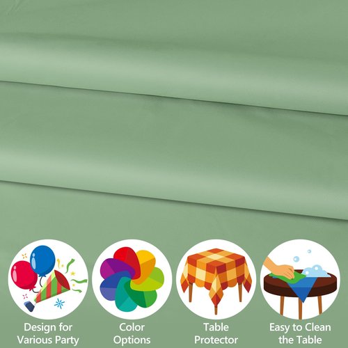 FAGNBED 4 Pack Sage Green Disposable Tablecloth, 54×108 Inches Waterproof Plastic Rectangle Table Cover, Leakproof & Sturdy Table Cloth for St Patricks Day, Picnic, Party Decoration