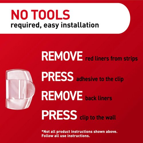 Command Outdoor Light 4 Pack of 16 Clear Clips and 20 Strips, Damage Free Hanging with Adhesive Strips, Wall Clips for Hanging Outdoor Lights and Cables Outside