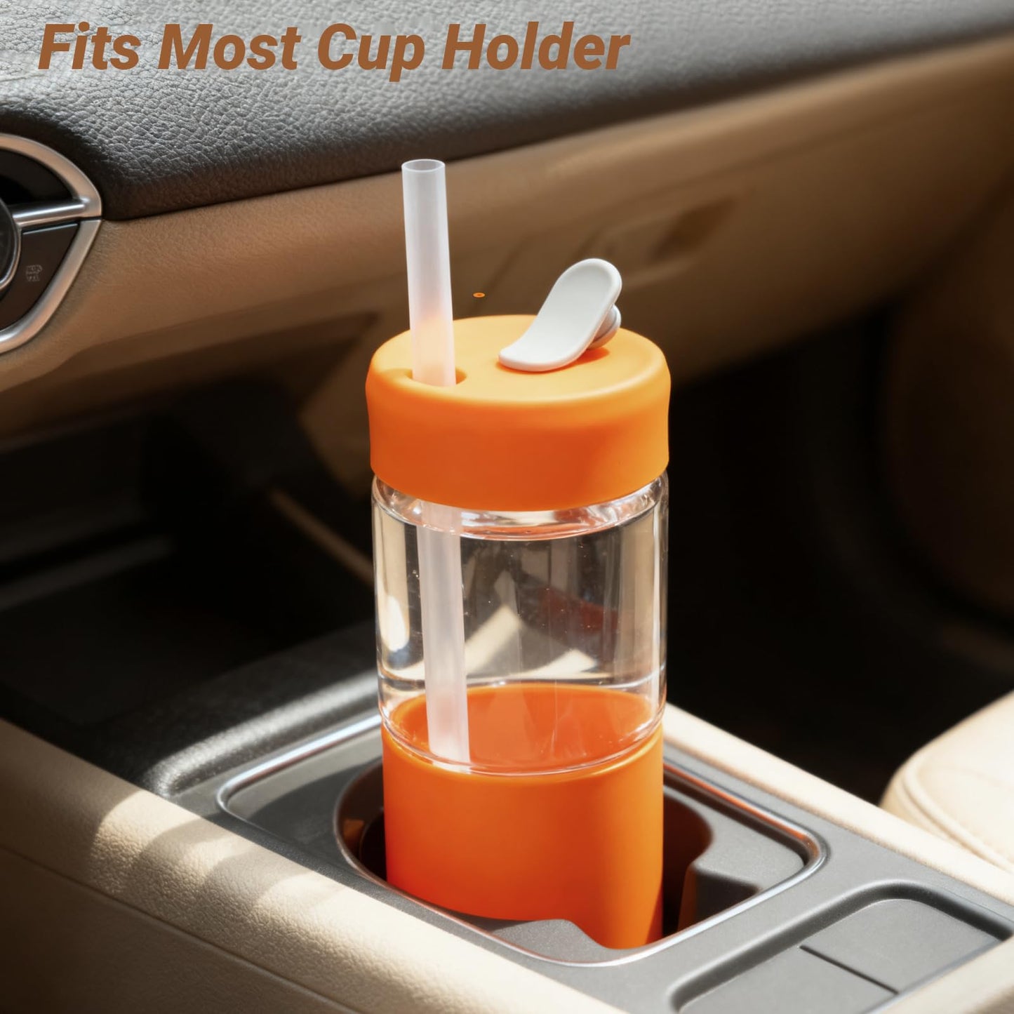 Zenbo 20 oz Glass Tumbler with Silicone Lid & Straw, Reusable Borosilicate Glass Iced Coffee Cup with Silicone Sleeve, Leak-Proof BPA-Free Glass Cup for Smoothies, Juice, Home, Office & Travel