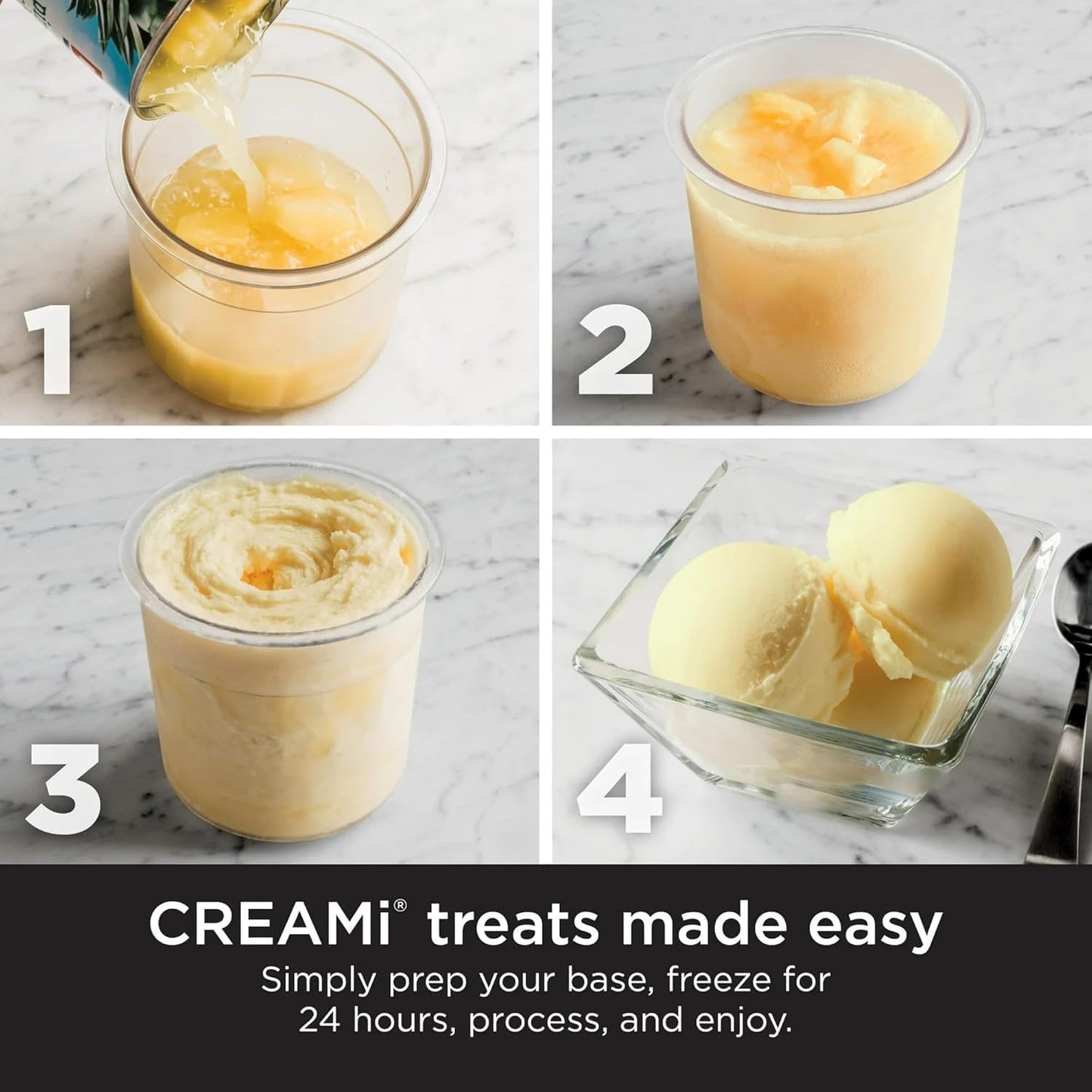 Ninja CREAMi Ice Cream Maker - 5 One-Touch Programs | Includes 2 Pints & Lids - White NC300