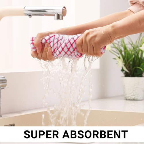 Homaxy Kitchen Towels Set - Super Soft & Absorbent Cotton Dishcloths | 8-Piece, 16x25 & 12x12 Inches, Multi-Color