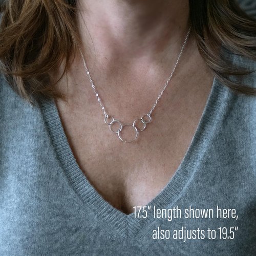 EFYTAL 50th Birthday Gifts, for Her, Sister, Mom, a Classy Sterling Silver 5 Circle Necklace, Clever 50th Birthday Gift for Women, 50 Year Old Gifts for Women, 50 and fabulous