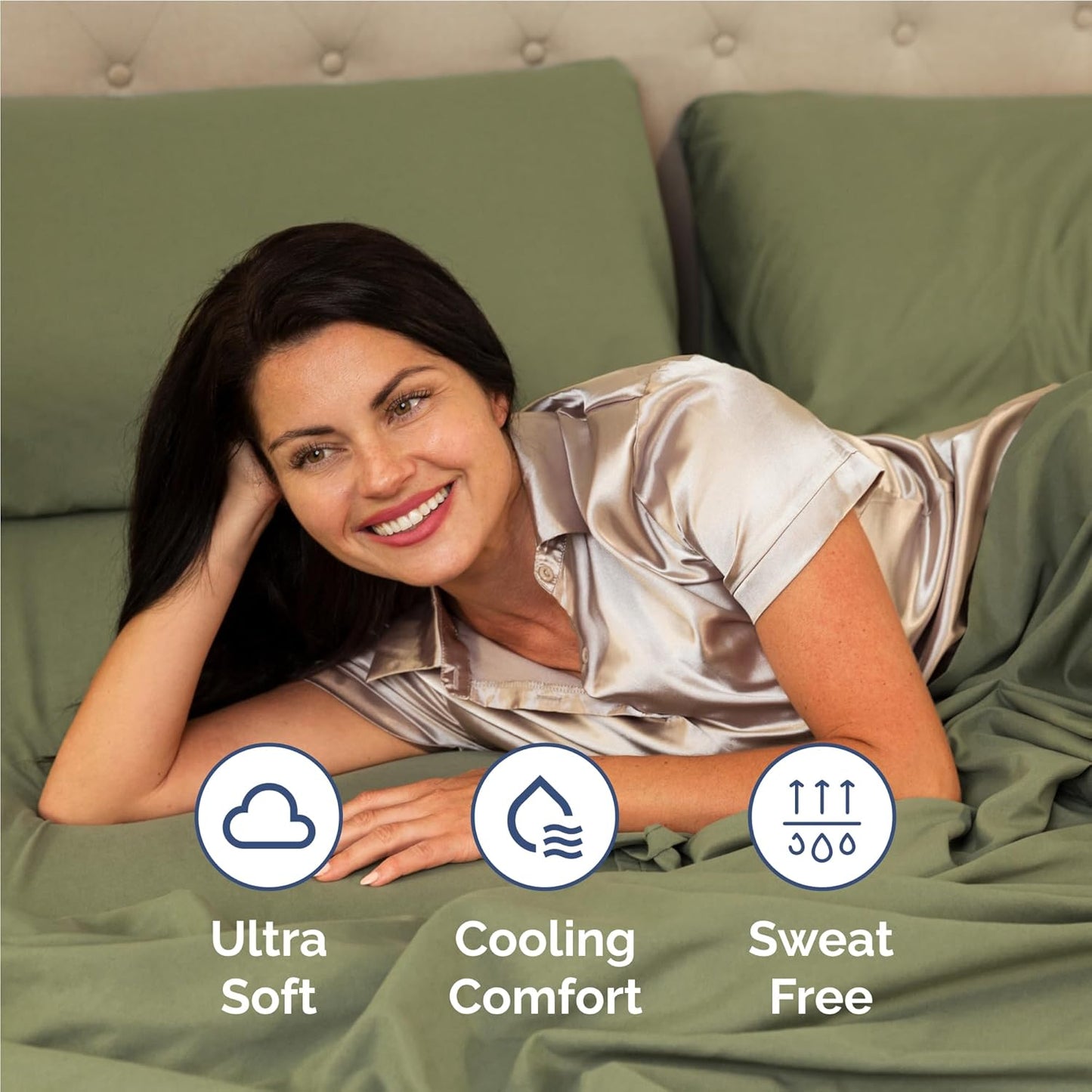 Skiennix Full Size 4-Piece Sheet Set - Comfy, Breathable & Cooling Hotel Luxury Bedding - Deep Pockets, Soft & Wrinkle-Free - Sage Green