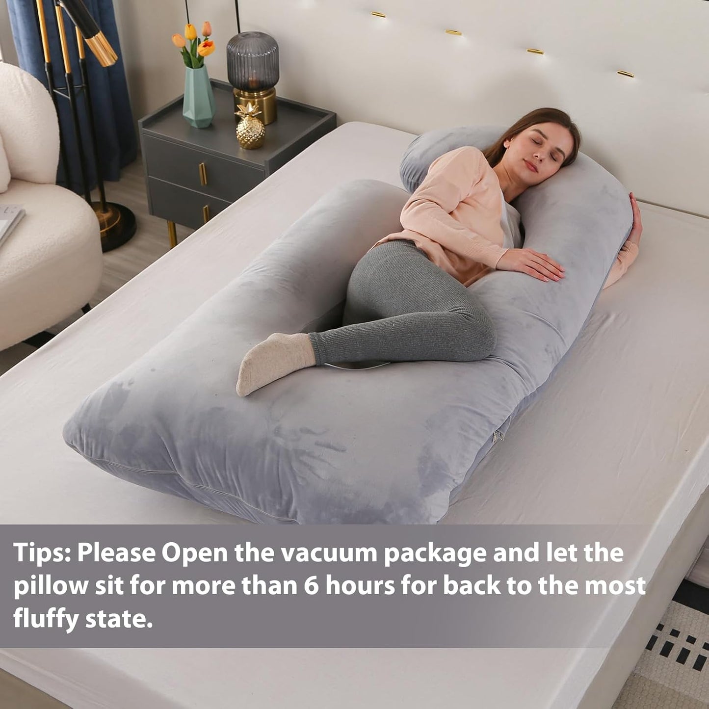 Victostar Pregnancy Pillow - 57-Inch U-Shaped Maternity Pillow for Full Body Support & Comfort
