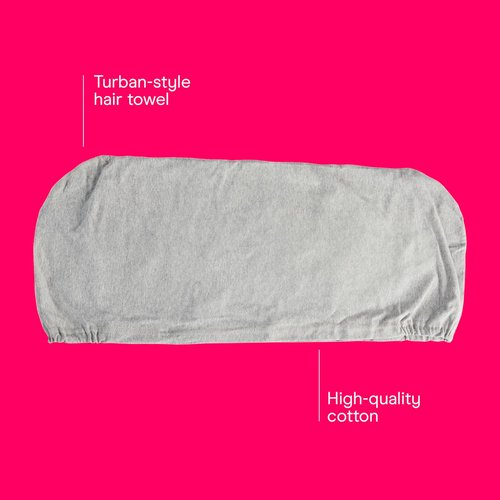 Conair Cotton Hair Towel Wrap - Fast Drying Ultra-Absorbent Turban for All Hair Types | Gray