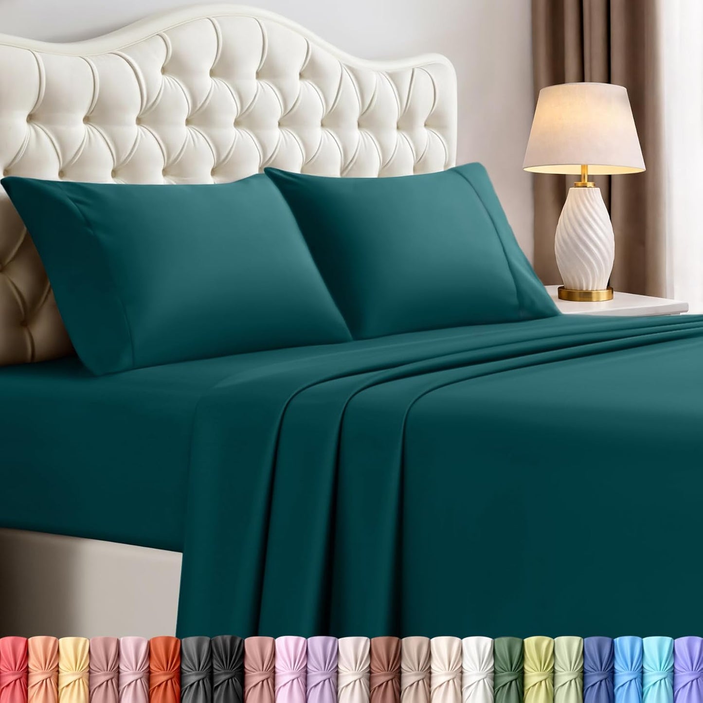Utopia Bedding King Size Sheet Set - Soft, Breathable Microfiber | 4-Piece in Teal Green