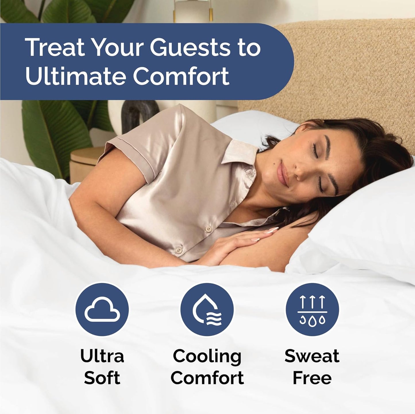 Skiennix Twin XL Sheet Sets - Complete 4-Piece Bedding - Deep Pocket, Wrinkle-Free - Cooling & Breathable - White, Bulk Case Pack of 10
