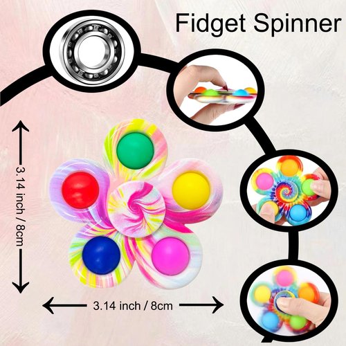 Fidget Spinner Bulk 32PCS, Sensory Toys for Kids and Adults, Stress Relief for ADHD and Autism, Perfect Birthday and Christmas Goodie Bag Stuffers, Classroom Prizes for Students