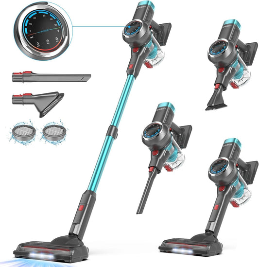Skiennix Cordless Vacuum Cleaner - 650W Lightweight Stick Vacuum with OLED Display | 70 Minutes Runtime, Anti-Tangle Brush for Home & Pet Hair