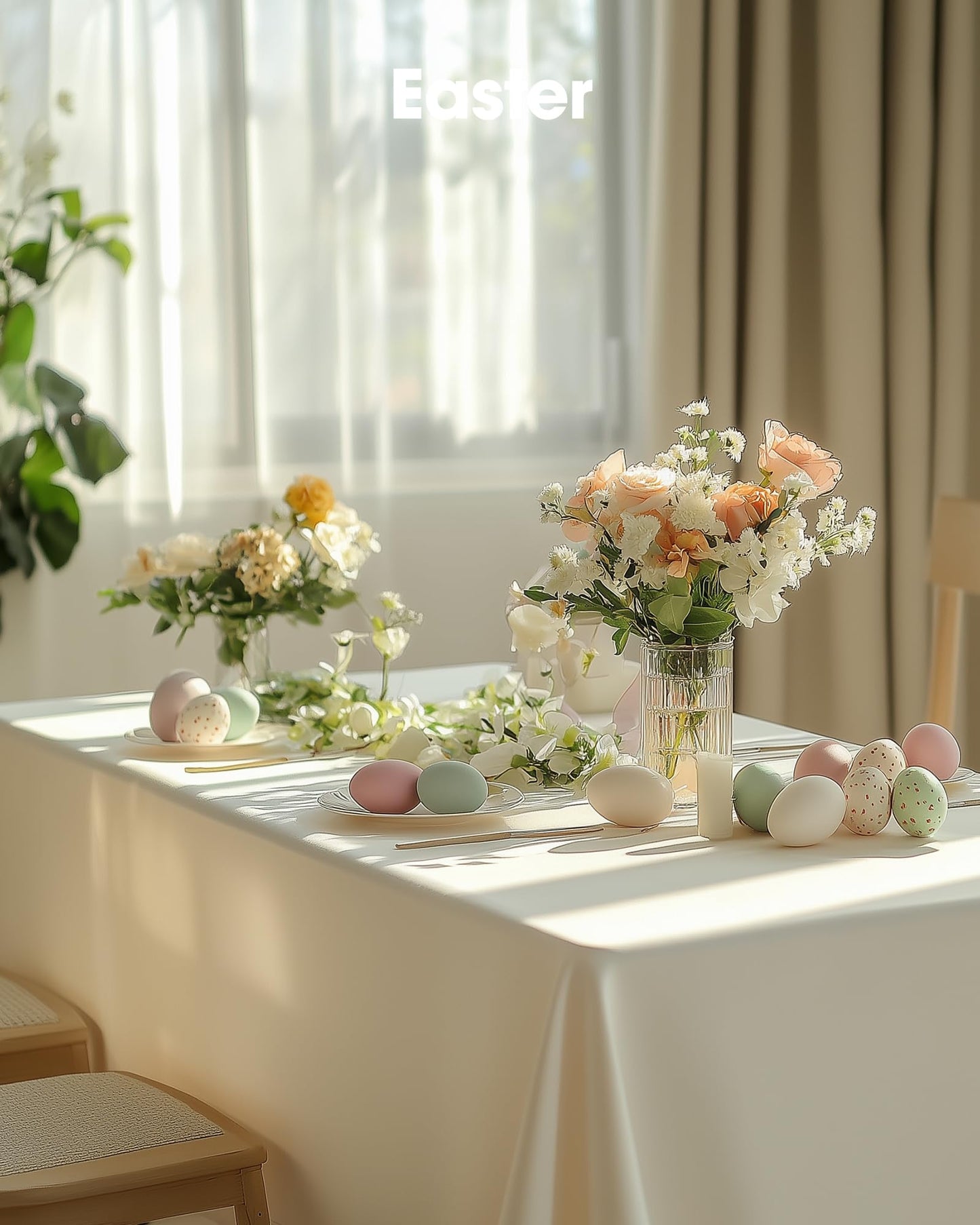 Pureegg Plastic Table Cloth Disposable 10 Pack, 54 x 108 Inch Table Cloths, Party, Wedding, Thanksgiving Decorations, Fall Tablecloths, Rectangle, Beige Plastic Cover, Leakproof & Sturdy, Cream, Ivory