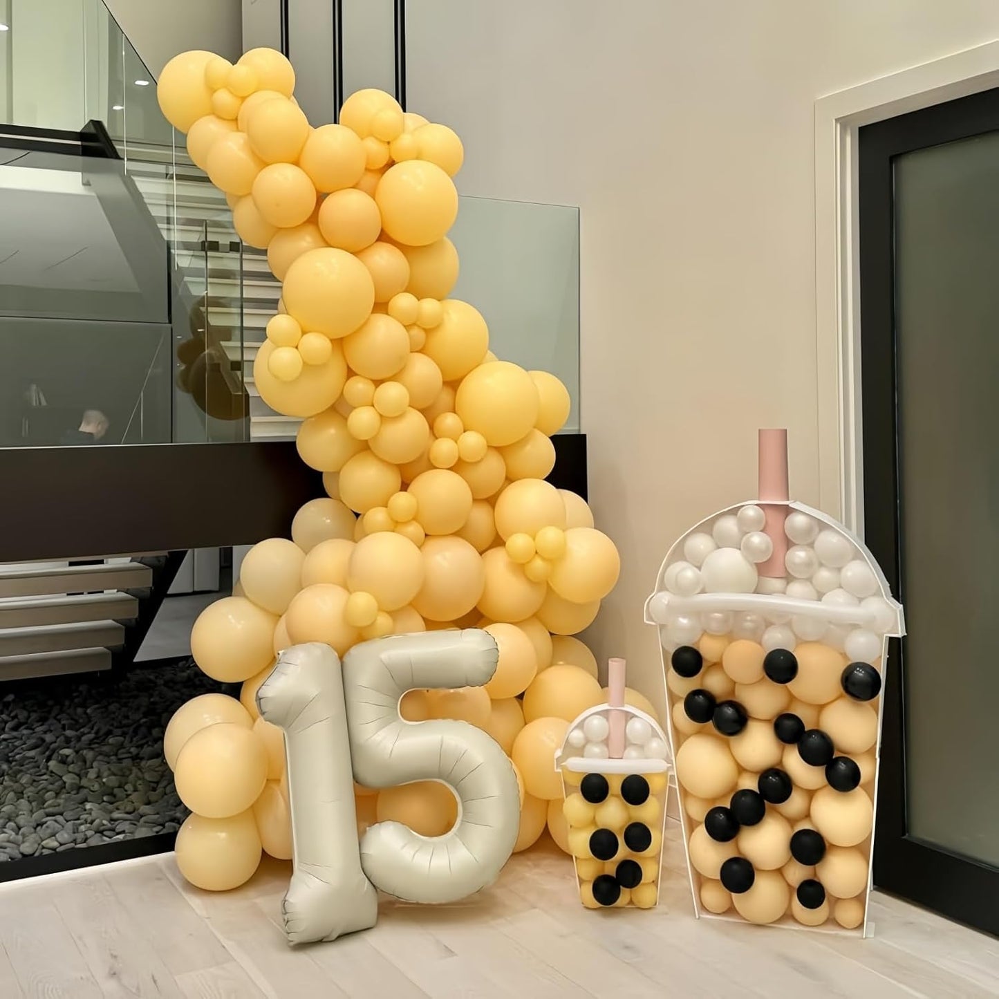 Skiennix 40-Inch Beige Number 9 Balloon - Large Cream Foil Helium Decoration for Birthdays & Anniversaries