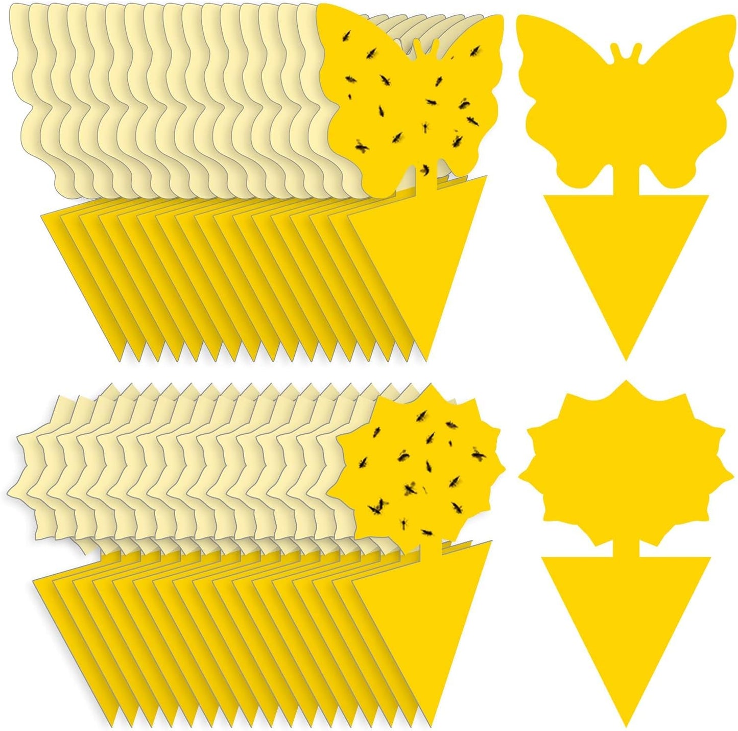 Skiennix Fruit Fly Traps - Odorless Yellow Sticky Bug Traps for Indoor & Outdoor Use | 36 Pack