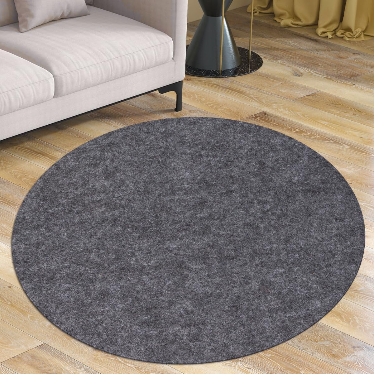 Skiennix Waterproof Rug Pad - Non-Slip Design for Hardwood Floors | 1/4 Inch Thick, Round Shape