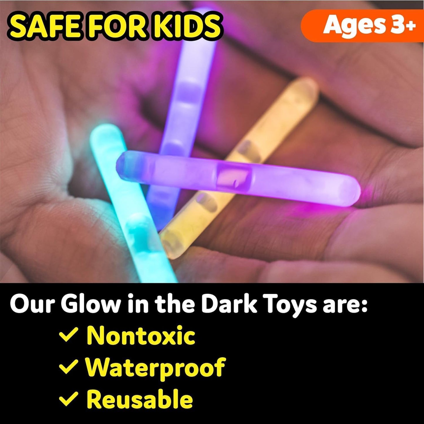 PartySticks Mini Glow Sticks - 200 Pack Glow-in-the-Dark Neon Light Sticks | Perfect for Easter Eggs & Party Favors