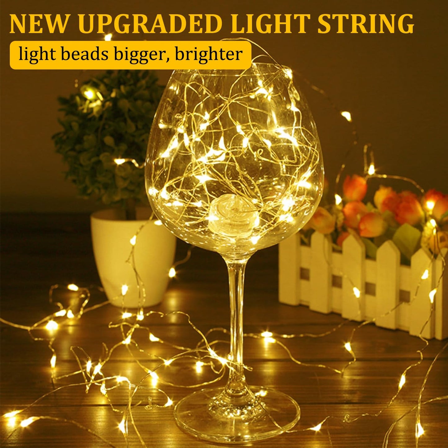 Timer Blinking Tiny Led Fairy Lights,1 Pack Mini Battery Powered Copper Wire Starry Small Flashing Battery Operated String Light for Bedroom,Christmas,Parties,Wedding,Gift Decor(5m/16ft Warm White)
