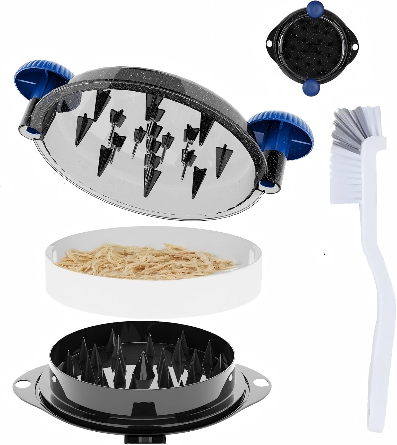 Twist Pro Chicken Shredder Tool - Large Meat Shredder with Upgraded Stainless Steel Spikes | BPA-Free Kitchen Gadget (Blue/Black)