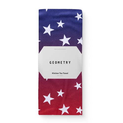 GEOMETRY Kitchen Tea Towel - Quick Dry Microfiber Cloth Dish Towels for Kitchen Drying - Premium Quick Dry Towel (Gradient Star, 1-Pack)
