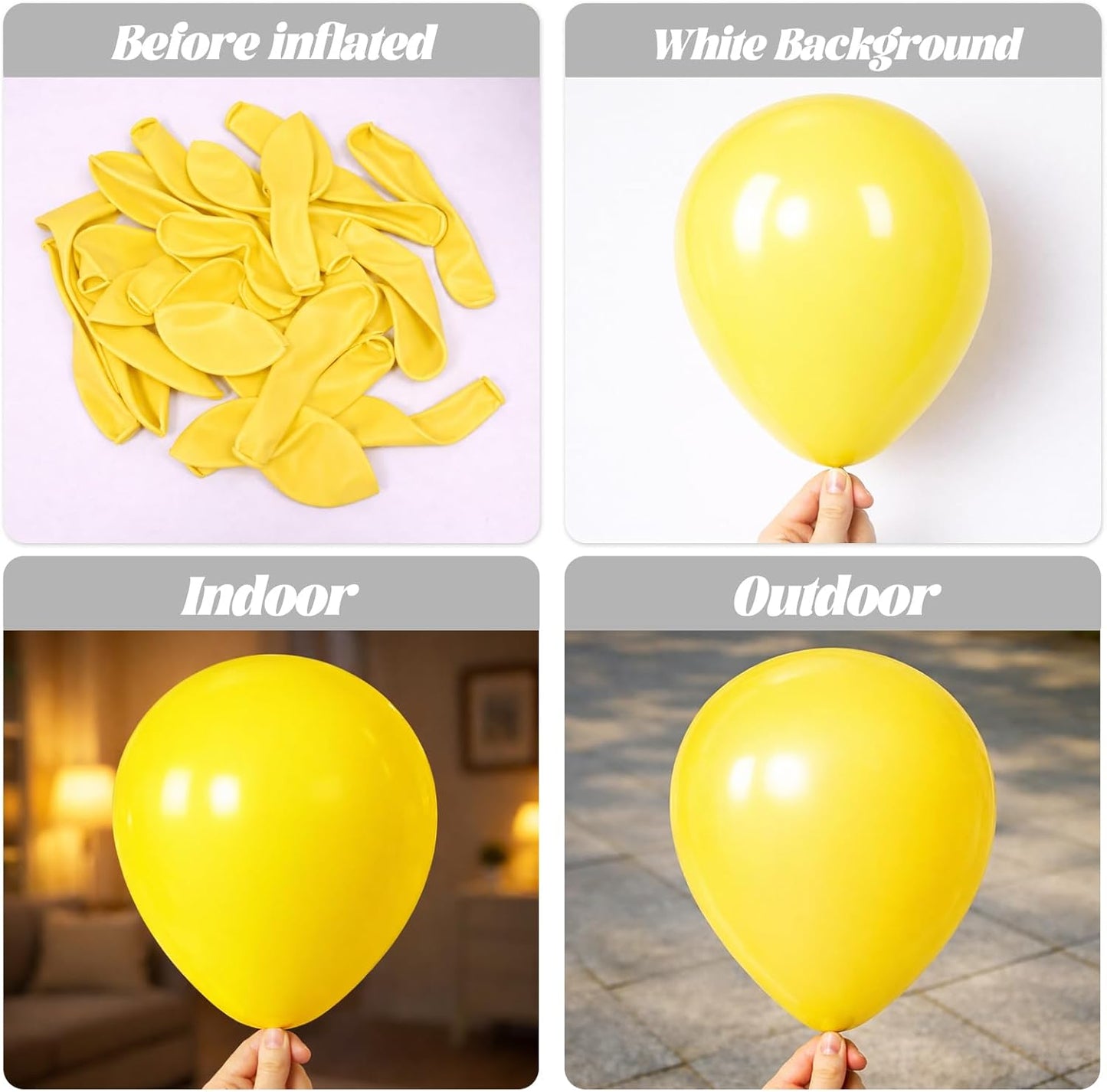 Voircoloria Yellow Balloons - 66-Pack 12-Inch Latex Balloons for Graduation, Weddings & Parties