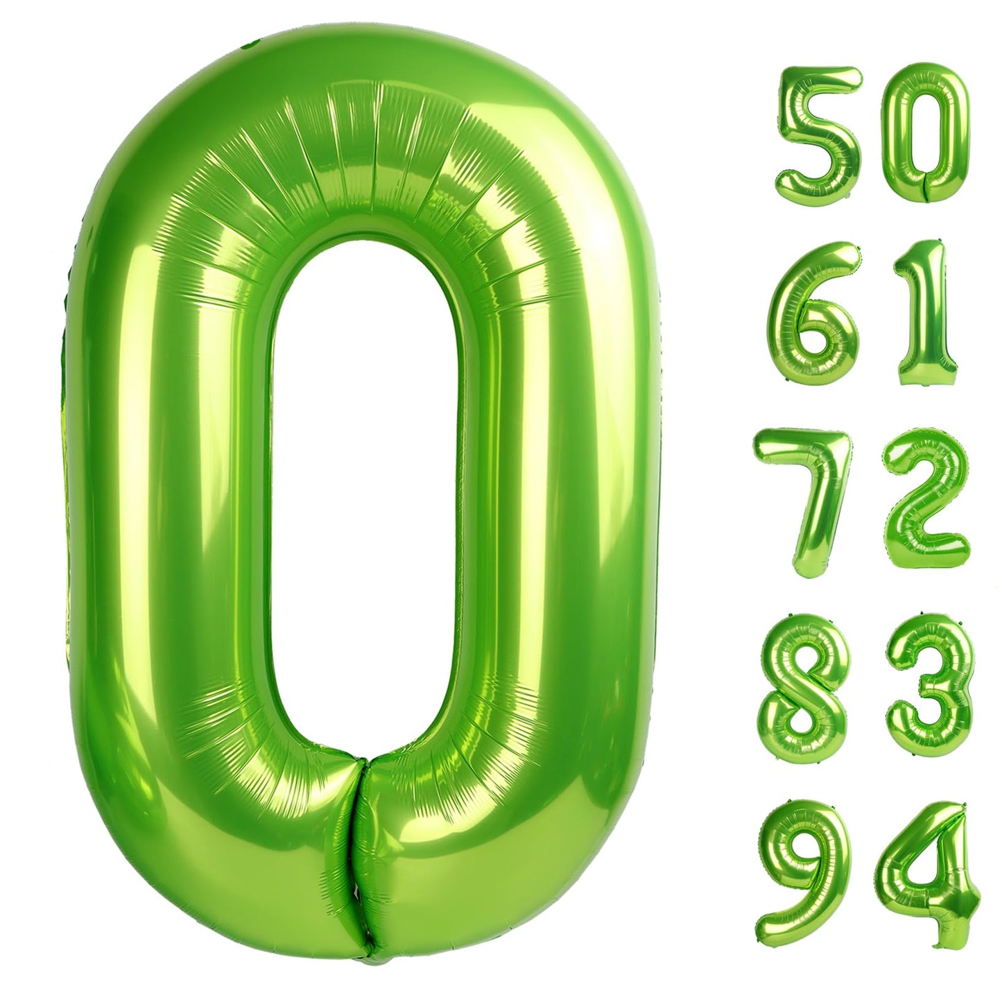 Light Green Number Balloon 40 Inch, 0 Number Balloons, 10 20 30 40 50 Numbers Balloon Birthday Decorations, Party Supplies for Women