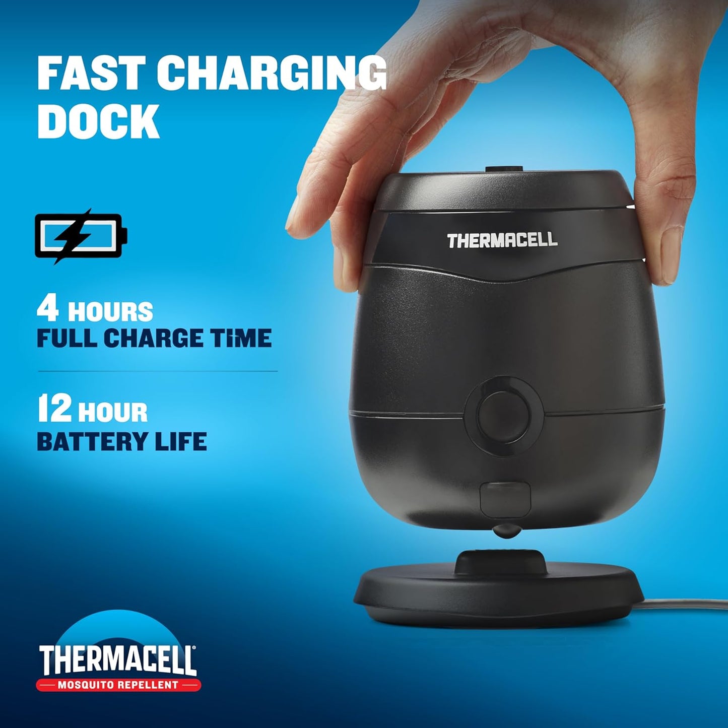 Thermacell E-Series Mosquito Repeller - Rechargeable with 20’ Protection Zone | Scent-Free Bug Spray Alternative