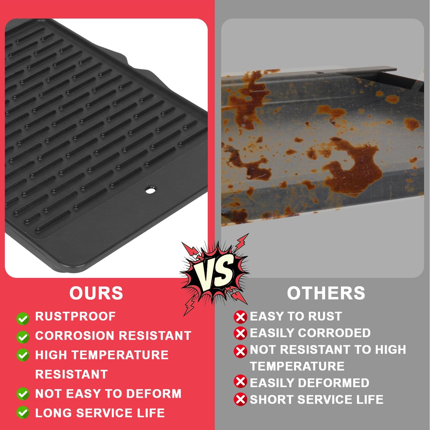 Cast Iron Reversible Griddle for Camp Chef, Universal Stove Top Griddle for Most 4 Burner Stove/Charcoal/Gas/Propane/Electric Grill Pan, Large Flat Top Plate for Outdoor Camping Accessories,16" x 24"