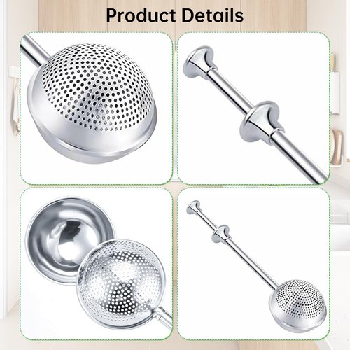 Flour Sifter for Sourdough Bread - Bread Flour Shaker Duster, One Handed Operation Flours Duster for Breads Baking, 304 Stainless Steel, Spring Handle Bakers Dusting Wand for Flours