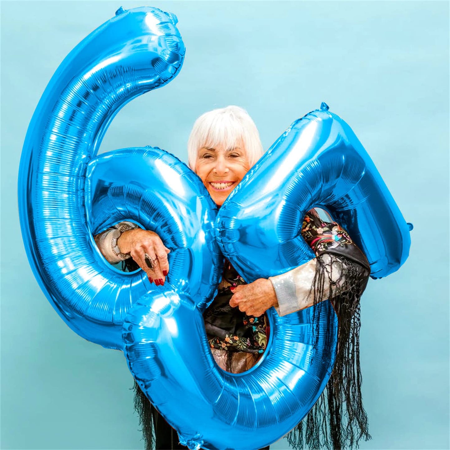 40 Inch Number 30 Foil Balloons, Large Blue 30th Birthday Digital Balloons with Blue Confetti Helium Balloons, Number 0 and 3 Helium Balloons Self Inflating for Men Women Anniversary Party Decorations