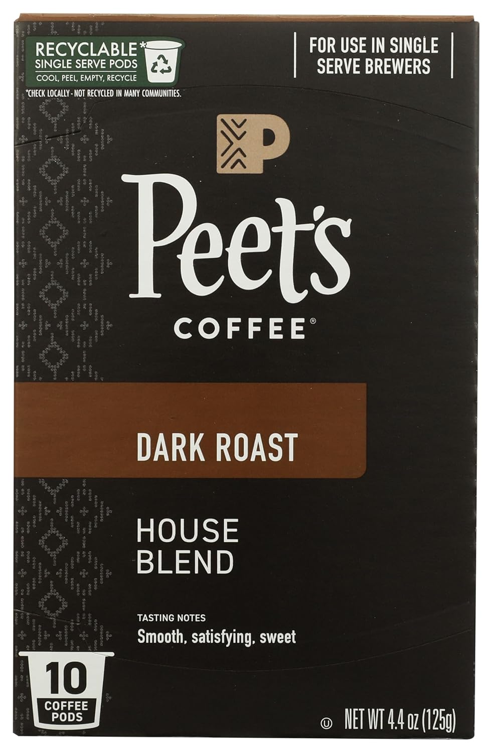 Peet's Coffee K-Cup Pods - Dark Roast Coffee for Keurig Brewers | 10 Pods, 4.4 oz