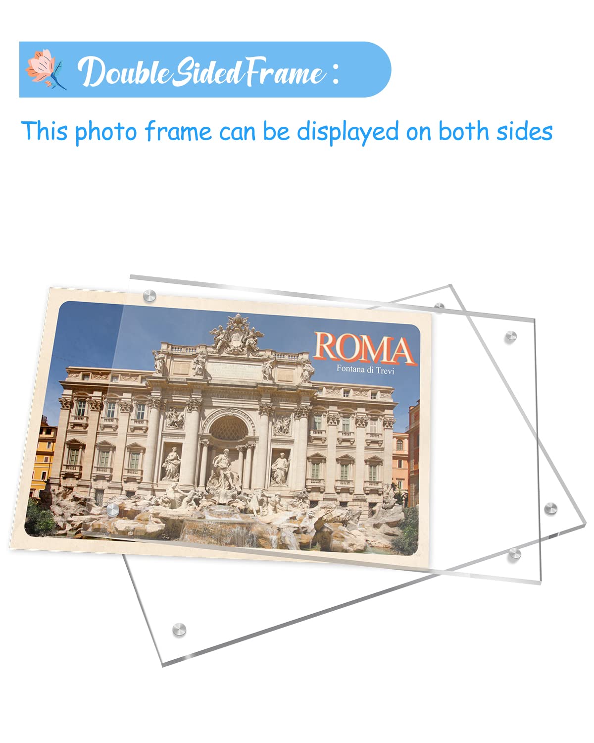 JUOIFIP 10 Pack Acrylic Picture Frame 5×7 Clear Double Sided Magnetic Photo Frame - Frameless Baby Friend Family Picture Desktop Display with Support Stand and Gift Boxes