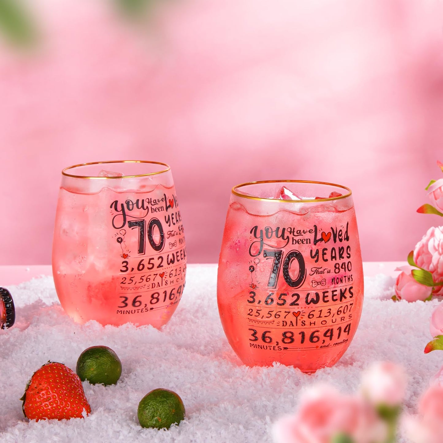 70th Birthday Gifts for Women - Funny 1955 Engraved Ideas for Friend, Sister, Mom - Decorations Present - Time Commemoration Wine Glass 18 oz
